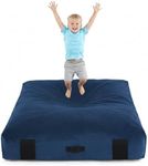 Givjoy Crash Pad for Kids Sensory Room, Extra Thick Foam Crash Mat with Washable Removable Cover, Non-Slip Play Mat with Handle for Calming Corner, Gym, Play Room, Living Room (Blue,36"x48")