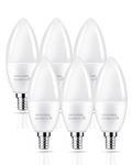 EvaStary E14 Candle Light Bulbs, 5W SES Small Screw Light Bulb 40W Equivalent, Warm White 3000K E14 LED Bulb, 450LM, Energy Saving, Non-Dimmable, Pack of 6