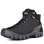 XPETI Mens Walking Boots Waterproof Hiking Boot Men Lightweight Summer Outdoor Mountain Shoes Black 11.5 UK