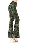 Leggings Depot PZA-N021-S Camouflage Army Print Palazzo Pants, Small