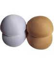 Women's Foam Cotton Round Shape Bra Cup Pad 2 Pair (Combo) (34, Brown + White)