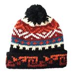 TINKUY Peru Alpaca Wool Winter Beanie, Handmade Bobble Hat, Unisex, One Size, Black, One Size