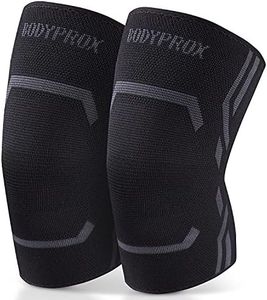 Bodyprox Knee Compression Sleeve For Men And Women (2 Pack), Knee Support Brace For Running And Work Out (Large, Black)