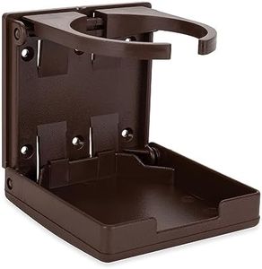 Camco Adjustable Drink Holder | Can Hold Mugs, Large Drinks and Almost Any Size Bottle or Can | Make Great Extra Cupholders for Cars, Trucks, RVs, Vans, Boats and Much More | Brown (44043)