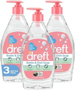 DREFT Bottle and Dish Soap | Made to Clean Baby Bottles, Sippy Cups, Pacifiers, Breast Pumps, & More | Gently Removes Milk Film & Odors | Plant Based, Fragrance Free Dish Soap | 18 Fl Oz (Pack of 3)