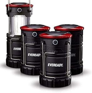 Energizer Eveready Camping Lantern, Camping Accessory, Collapsible LED Outdoor Lights, Emergency Light for Hiking, Fishing and Power Cuts, Pack of 4