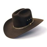 Faux Felt Wide Brim Western Cowboy Hat - Brown – 6 3/4