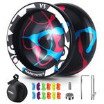 MAGICYOYO Responsive Yoyo V3, Metal Yoyo for Kids and Beginner, Professional Unresponsive Yoyo Bearing for Advanced Players, Dual Purpose Yoyo with 12 Yoyo Strings+ Yoyo Bearing Pack+ Yo-yo Bag