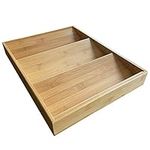 Large Bamboo Spice Rack in-Drawer Kitchen Cabinet Spice Tray Holder, Drawer Bottle Storage/Organizer Insert 3-Tier