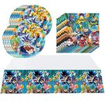 ZLHCGD Birthday Party Tableware Supplies for Dragon Ball Theme Decoration - Dragon Z Plate and Napkins + Tablecovers.