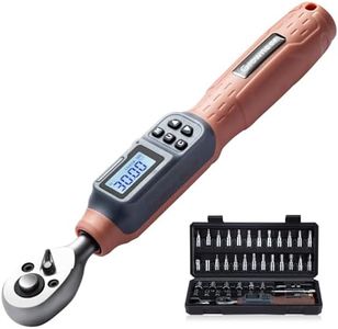 GROWNEER Digital Torque Wrench, 1.1-22.1 Ft-lbs/1.5-30 Nm, 1/4'' Drive Inch Pound Torque Wrench with Buzzer & LED Indicator, Torque Wrench Set with Bits & Sockets for Gunsmithing Bike Motorcycle