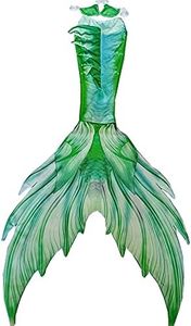 Big Mermaid Tail for Adult Women Men Mermaid Tail with Flipper Beach Costumes Mermaid Swimsuits (Green, X-Large)