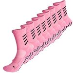 Gogogoal Anti-slip Sock for Youth Girl Lady Non-slip Slipper Sock Children Student Trainning Sock for Soccer Basketball Tennis Yoga Pink L 4P