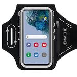 JEMACHE Armband for Samsung Galaxy S24 Ultra, S23 Ultra, S22 Ultra, S21 Ultra, S24+ S23+ S22+ S21+, Gym Running Workouts Arm Band with Earbuds Holder (Black)