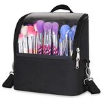 Hotrose Makeup Brush Bag Organizer Bag Professional Artist Brushes Travel Bag Stand-up Makeup Cup Waterproof Dust-Proof Brush Storage Pouch Case,24cm×14cm×24cm