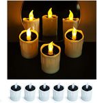 ZHAOFUBAO Solar Candle Light, Warm White Light, Solar Charging Tea Wax Light, 6 fire Wax Lights, Suitable for Weddings, Valentine's Day, Halloween, Christmas, Garden Decoration, etc.