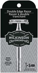 Wilkinson Sword Double Edge Razor for Men With 5 Double Edge Razor Blades Refills