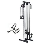 Valor Fitness BD-62 Wall Mount Cable Station - Adjustable Dual Pulley System 16 Positions-Includes Strap Handles- LAT Pull- Functional Home Gym Equipment Max Weight Load 200 Lbs- Includes Attachments