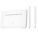 Unlocked B535-333 CAT7 400mbps 4G+ /LTE Router (White), 1 x RJ11 Tel Port. Incl 2 x External Antennas. Works with any Mobile Network Sim Worldwide (Renewed)