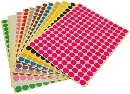 LJY Round Dot Stickers Color Coding Labels, 12 Different Assorted Colors Dot Labels, 12 Sheets (10mm)