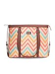 ZOUK Multicolored Printed Handmade Vegan Leather Women's Office Bag for 15.6 inch Laptop with Double Handles - WavBeach