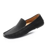 Cusolemore Men's Loafers Casual Slip On Driving Shoes, Full Rubber Outsole, Moccasin Toe, Soft Summer Shoes [Runs Small, Buy Half a Size up] Black 9