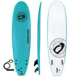 Osprey Foam Surfboard Soft Foamie Complete with Leash and Fins, Mint, 7.2 ft