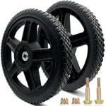 14 Inch Lawn Mower Wheels Wheel kits with Bolts & Nuts - Set of 2 Push Mower Plastic Wheels Fits Craftsman Mower Generator Garden Tiller Most Standard Lawn Mowers