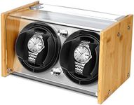 Bamboo Watch Winder for 2 Large to Small Automatic Watches by Watch Winder Smith