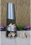 Made O' Metal Stainless Steel 133cm Garden Patio Cone Chimenea Log Burner Heater