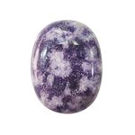 Shubhanjali Healing Crystal Lepidolite Palm Stone for Anxiety Stress Relief Natural Lepidolite Crystal Palm Stones Pebble for Anxiety Yoga Meditation Oval Pocket Stone Vastu