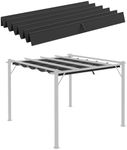 Outsunny Retractable Pergola Shade Cover, Replacement Canopy Fabric for 3 x 3 (m) Pergola, Gazebo Retractable Roof, Dark Grey