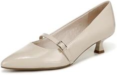 LifeStride Womens Madelyn Kitten Heel Pump Almond Milk Patent 9.5 W