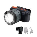 RENMAX Bright Head Mount Torch Zoom Waterproof Rechargeable Handsfree IR Sensor LED Blinker Metal Spotlight for Cycling Camping Caving Hiking Hunting Trekking - 1Pc (Zoom Focus 100W)