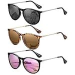 Sunglasses for Women Polarized Women Sunglasses Round Retro Sunglasses UV400 Protection Lens