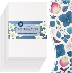 Happinit 20 Sheets A4 Size Blotting Paper for Flower Press, Large Blotter Paper for Flower Press, Herbarium Paper Craft, Flower Press Paper, Working with Flower Pressing Kit for Adults (20), 20 white