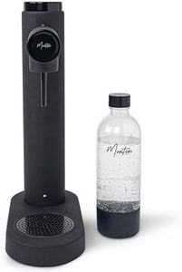 Monten Soda macchina acqua frizzante - Gasatore acqua frizzante nero opaco - Include bottiglia da 900 ml - Realizzato in acciaio inossidabile - Compatibile con cilindri di CO2 blu Sodastream