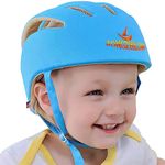 IULONEE Baby Helmet Toddler Protective Hat Infant Head Protective Cotton Hat Toddler Adjustable Safety Helmet (Blue)