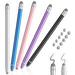 Stylus Pens for Touch Screens, 5Pack Stylus Pen Sensitivity and Capacitive Tablet Stylus 2in1 Handy Pen with 10 Fiber Tips for iPad Pro/iPhone/Samsung Galaxy and All Universal Touch Devices