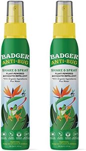 Badger Bug Spray, Organic Deet Free Mosquito Repellent with Citronella & Lemongrass, Natural Spray for People, Family Friendly Repellent, 4 fl oz (2 Pack)