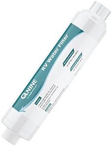 QNINE Camper RV Water Filter, Inline Water Filter Reduces Chlorine, Bad Taste, Odor, Ideal for Garden Hose, Camping, Car Washing, Certified