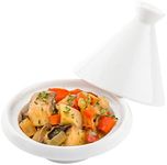 Restaurantware 3.5 Inch Tajine Pots 10 Mini White Appetizer Bowls - Tajine Style with Dome Cover White Porcelain Tiny Bowls Chip-Resistant for Samples Sauces Or Spices