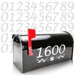 Reflective Mailbox Number Stickers for Outside- 5 Sets of 2 Inch Numbers - White Self-Adhesive Vinyl Decals - Waterproof and UV Resistant - Ideal Numbers Stickers for Post or Letter Box Outside House