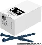 Grrrgooo Screw 1/4 x 2-1/4" Hex Washer Concrete Screws - Steel Masonry Screws for Concrete, Bricks, Blocks - Self-Tapping Concrete Screws with Drill Bit - 100 Screws/Box