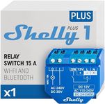 Shelly Plus 1 UL | WiFi & Bluetooth Smart Relay Switch with Dry Contacts | Home Automation | Alexa, SmartThings & Google Home Compatible | No Hub | DIY Remote Control | Garage Door Opener