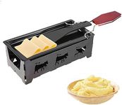 RoseFlower Mini Cheese Raclette with Foldable Wood Handle Portable Non-Stick Raclette Grill, Candlelight Cheese Melter Pan, Baking Tray Stove Kit with Spatula, for Cheese, Meat, Vegetables...#1