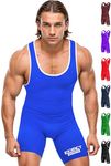 Exxact Sports Men's Wrestling Singlet, High Performance Powerlifting Singlet Wrestling Singlets for Men, Royal, Adult XX-Large