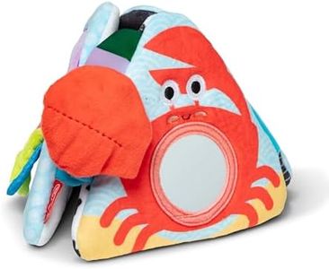 Melissa & Doug, Juguete de Bebé de Triángulo del Océano Tummy Time, Juguete Sensorial Blando con Texturas, Espejo, Juguete para el Suelo Desde el Nacimiento hasta los 6 Meses de Edad
