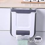 ToKinCen Wall Mounted Foldable Trash Can, Kitchen Hanging Waste Bin for Kitchen Cabinet Door, Under Sink Storage Creative Waste Bin for Kitchen, Bathroom, Office, Car, Living Room, Bedroom 10L