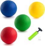 New Bounce Dodgeball Balls - (Heavy Duty - 400 GRAM) Set of 4 PG8 Dodge-Ball Balls for Kids and Adults, 8.5 Inch Official Size for Dodgeball and Handball - Perfect for Camps and Schools